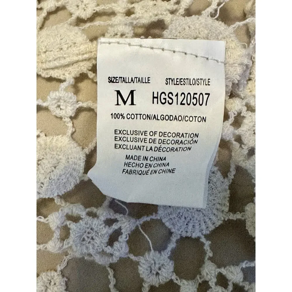 NWT Just Love Crochet Boho Bolero White Cardigan Shrug Medium Festival Summer